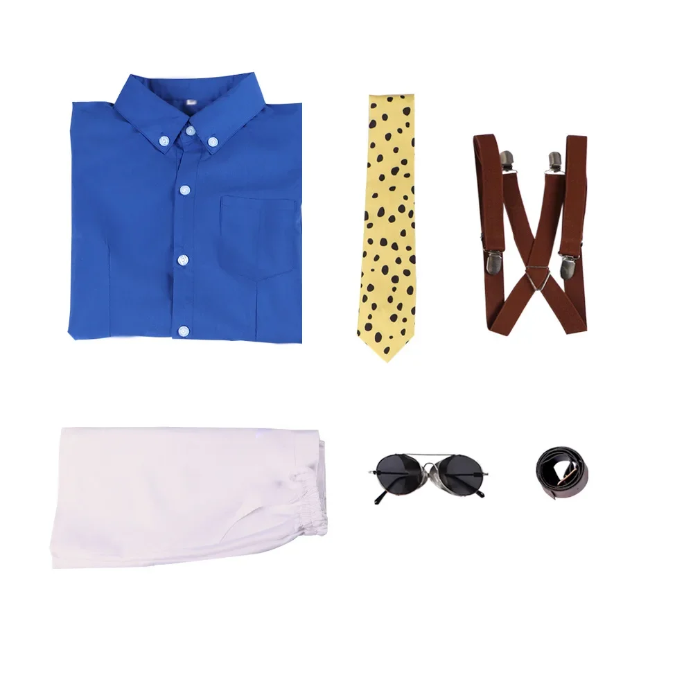 2026 WENAM Nanami Kento Cosplay Costume Women's Shirt Slim Fit Skirt with Tie Suspender Glasses Nanami Kento Women JJK Costume view 6