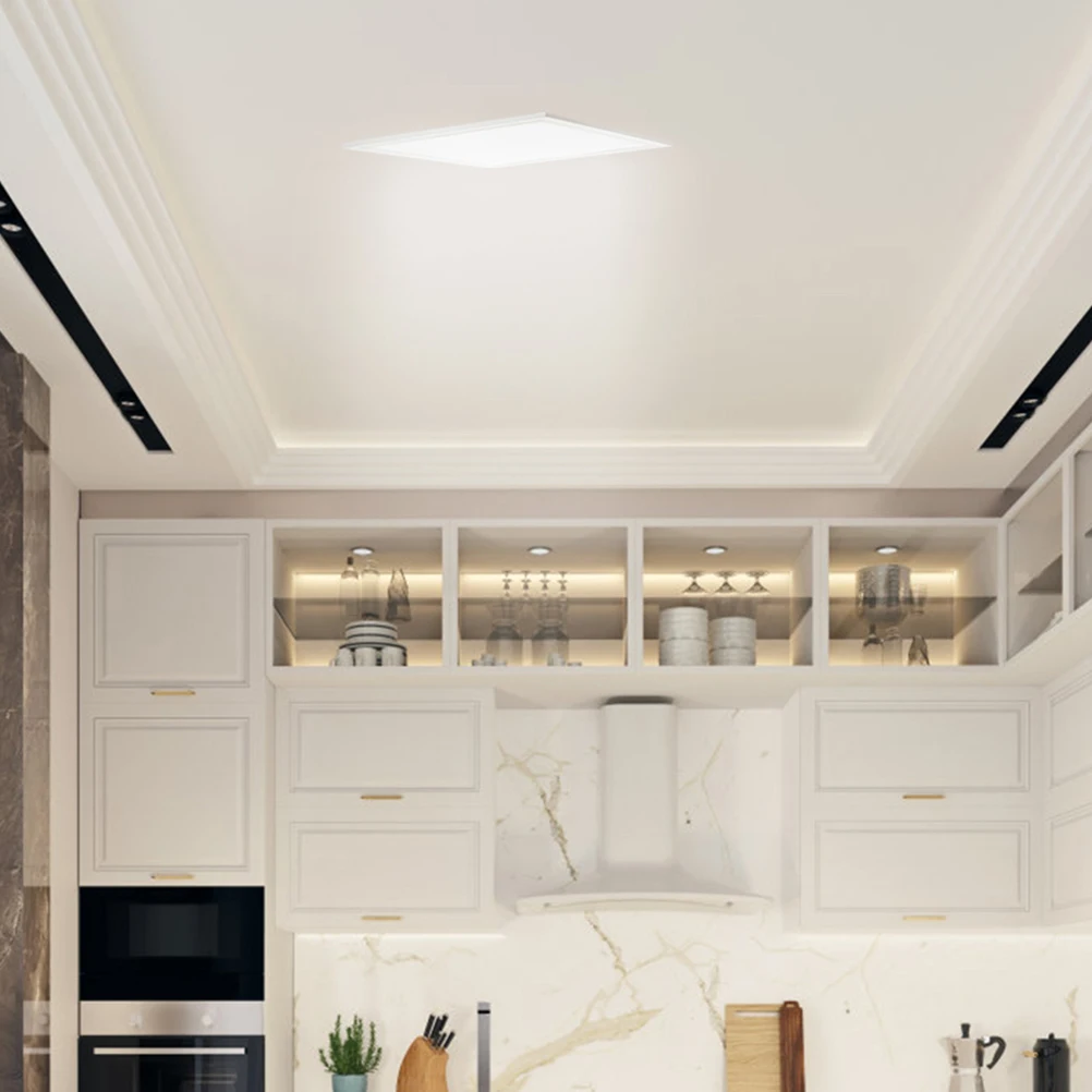 

2pcs Lightweight Aluminum Ceiling Cover Recessed Light Trim High Light Transmittance Oil Stain Resistant Waterproof Kitchen