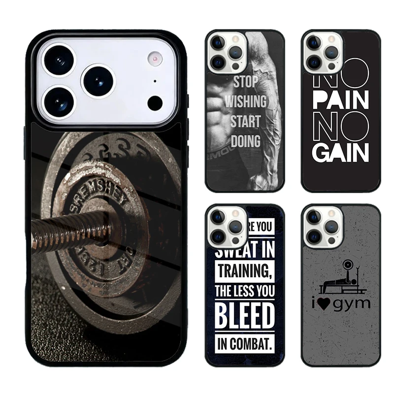 GYM WORKOUT BODY BUILDING QUOTES Phone Case Cover For iPhone 17 air 16 15 14 Plus 13 12 11 Pro Max Shockproof Bumper