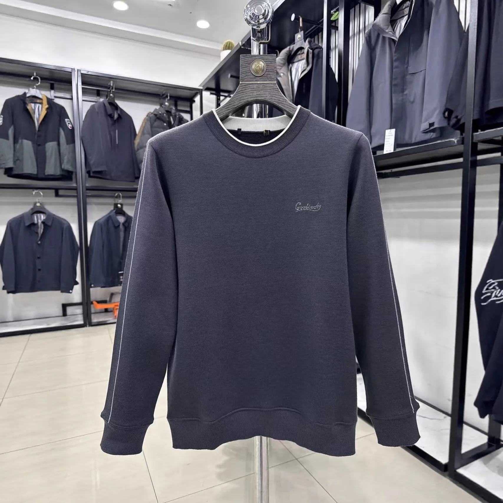 

Thiened Fce Knitted Sweater Men's Winter Warm Soft Casual Long Sve round Ne Colion Color M Children's Knitwear