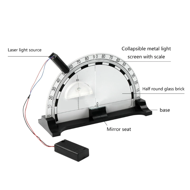 Light Reflection and Refraction Demonstrator Physical Optics Foldable Experiment Equipment Teaching Aid Instrument Tool D5QC