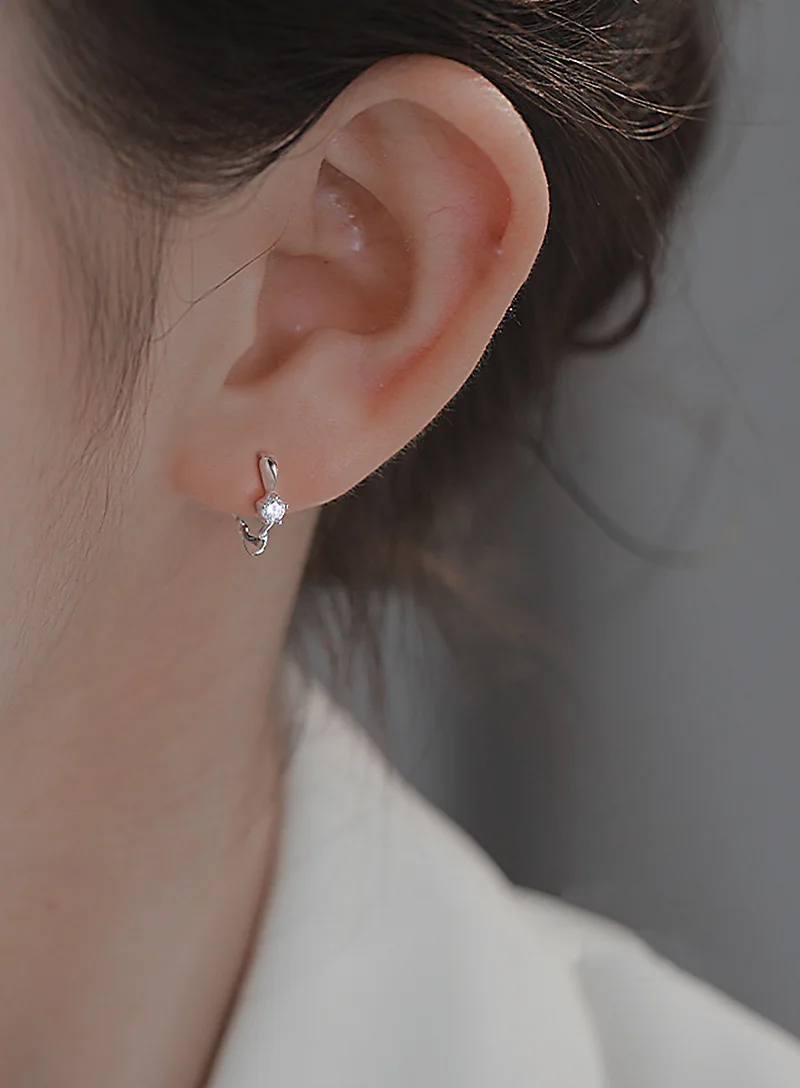 Möbius-Streifen aus 925er-Sterlingsilber, Zirkon, gewellt, gedrehte Ohrringe, luxuriöse Damen-Verlobungszubehör, Schmuck, verhindert Allergien – Detail 6