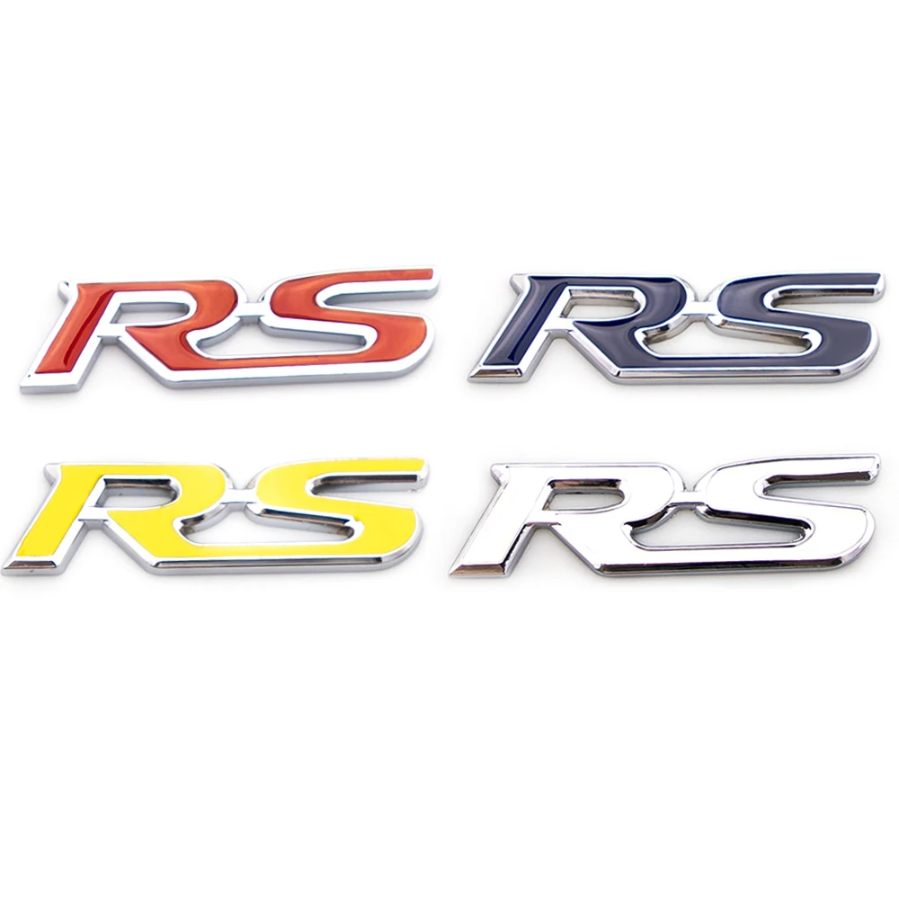 RS letter car parts sticker design metal 3D car trunk wheel arch turbine letter logo badge