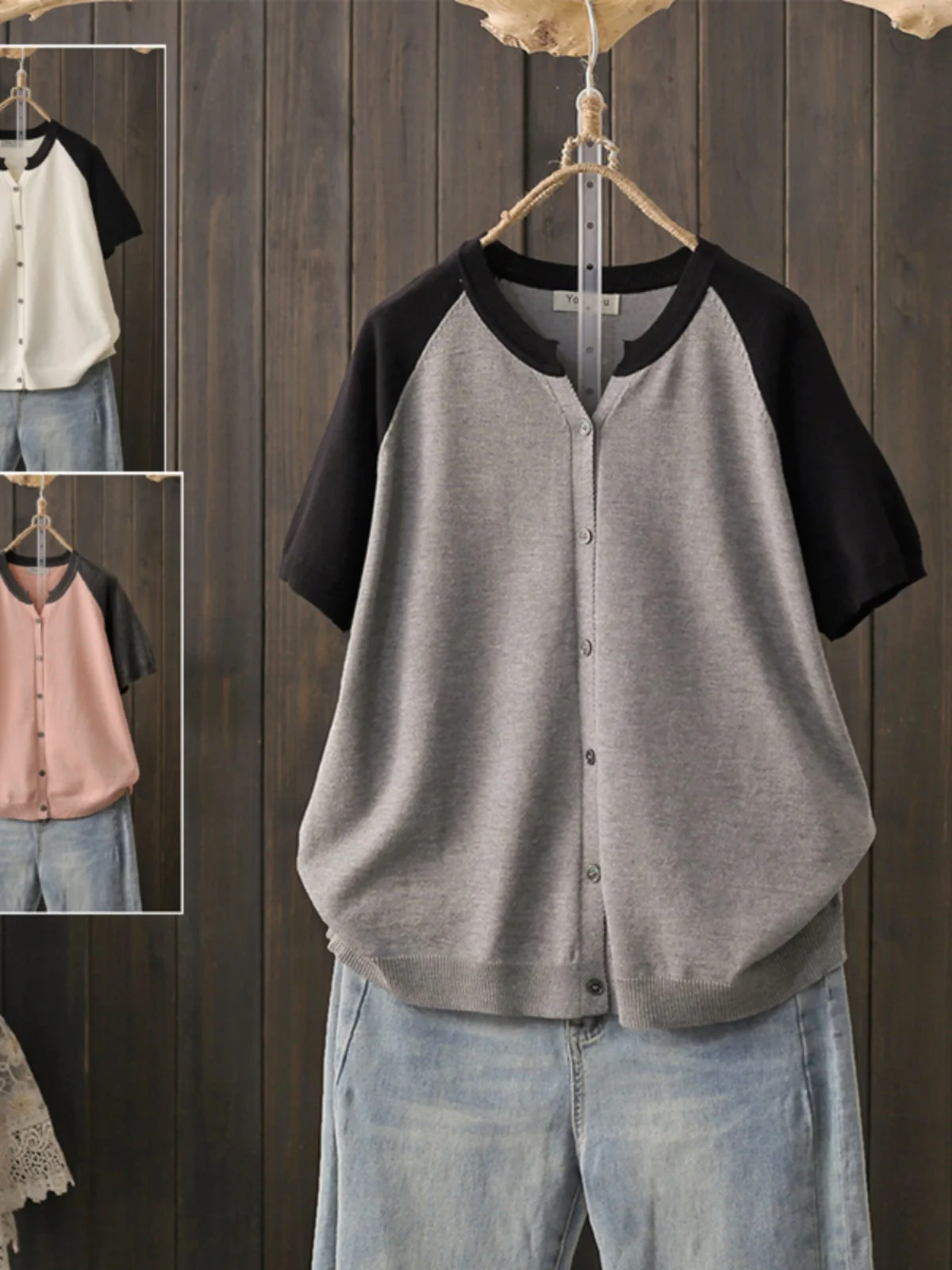 Cardigan ouvert tricoté fin pour femme, ample, T-irt ort Sve, haut en soie fraîche, grande taille, Faion coréen, été