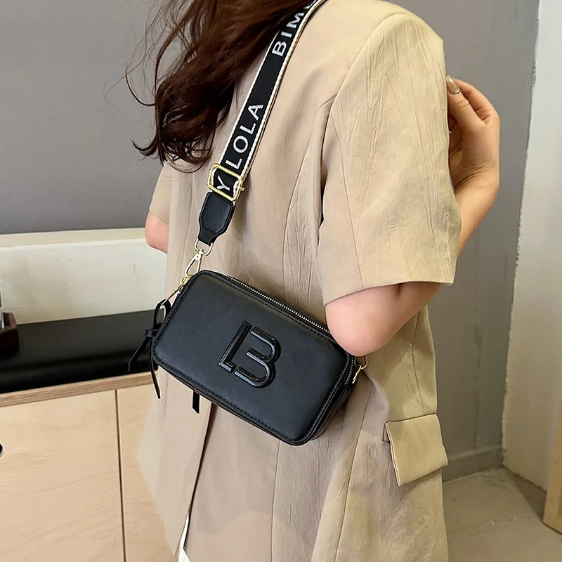 New Korean Style Square Bag - Crossbody/Shoulder Adjustable Strap, Small Camera Purse for Women, Trendy Color Block Casual Bag