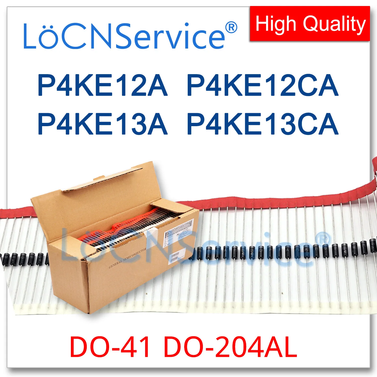 LoCNService DO-41 P4KE12 P4KE12A P4KE12CA P4KE13 P4KE13A P4KE13CA 500 Uds 3000 Uds UNI BI DIP televisores DO41 P4KE de alta calidad