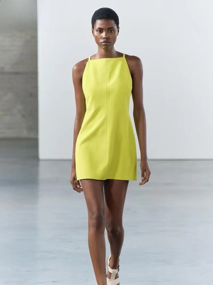 Été nouveau Faion femmes Svel Dr a-ligne jupe Sle taille ample Polyester tissu Ins Sle couleur Pure No Sve