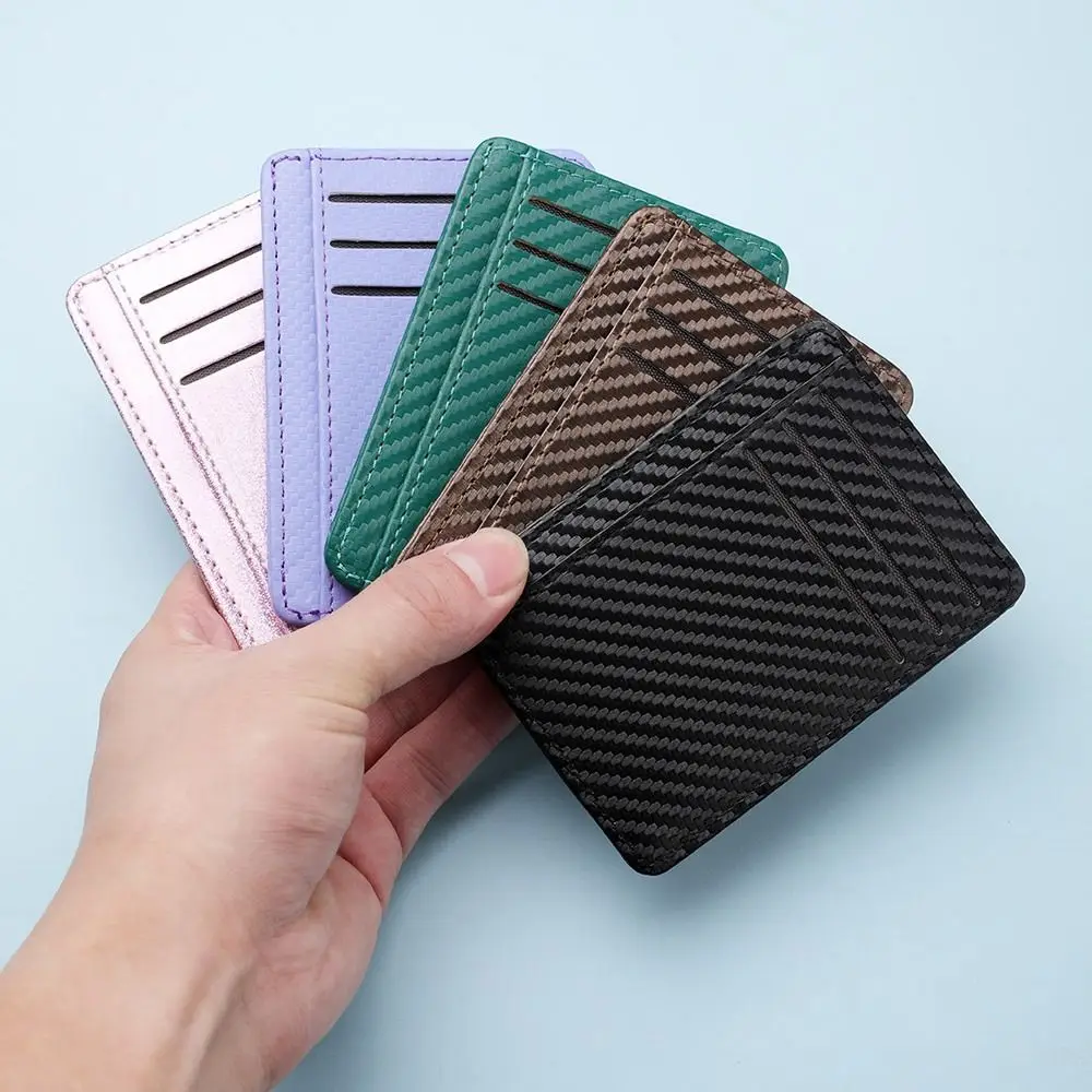 แฟชั่น PU หนังผู้ถือบัตร 5 สีบางเฉียบกระเป๋าหลายกระเป๋ากระเป๋าเหรียญผู้ชายผู้หญิง