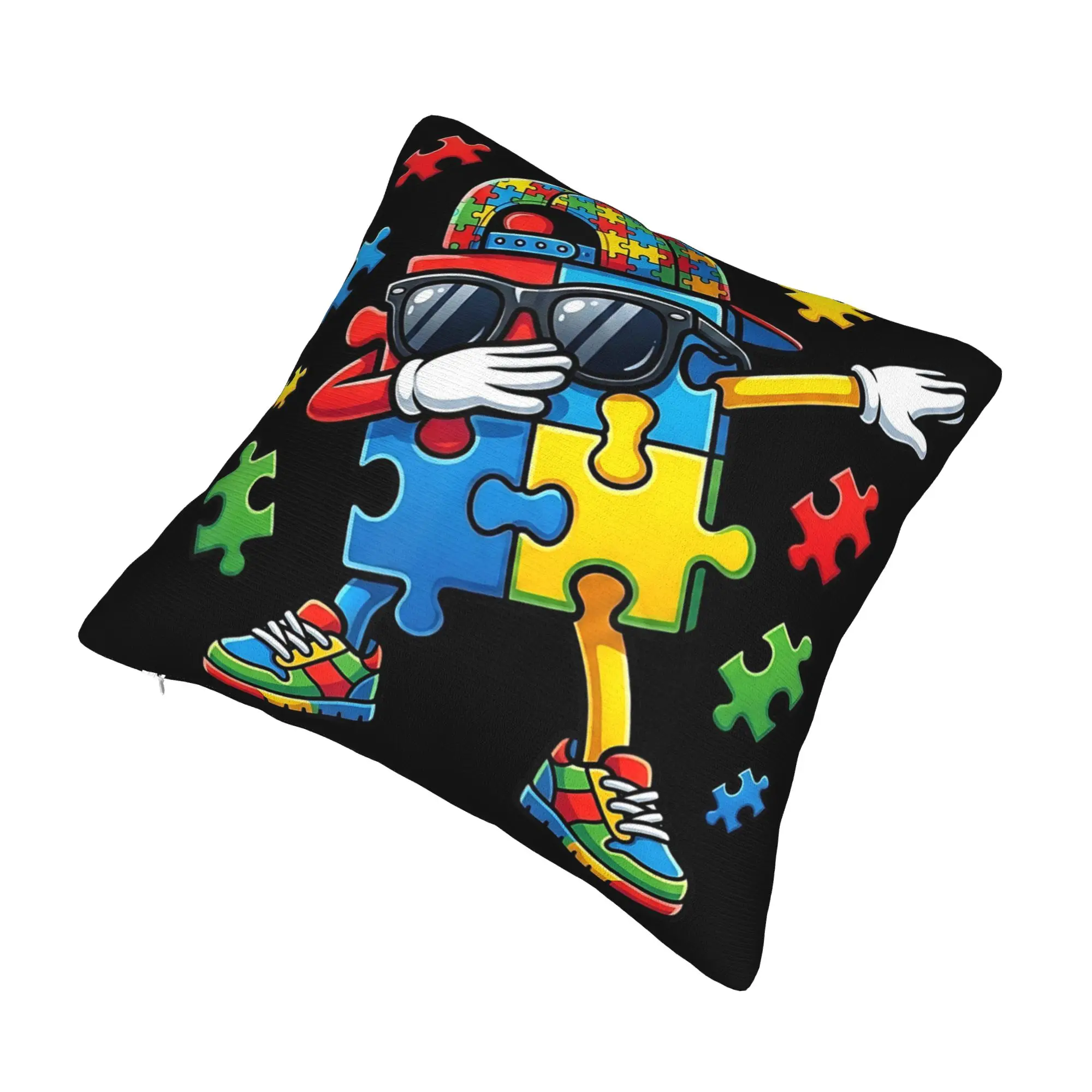 Decorative Pillowcases Dabbing Puzzle Autism Awareness Product Home  Throw Pillow Case Cover Square Multi-Size