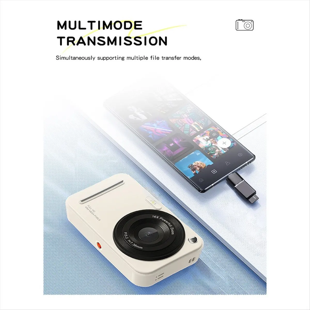 

Цифровая камера AB53, камера с автофокусом, 48 МП, AF, 4K для детей, с 16-кратным зумом и защитой от сотрясений для подростков, детей, черная