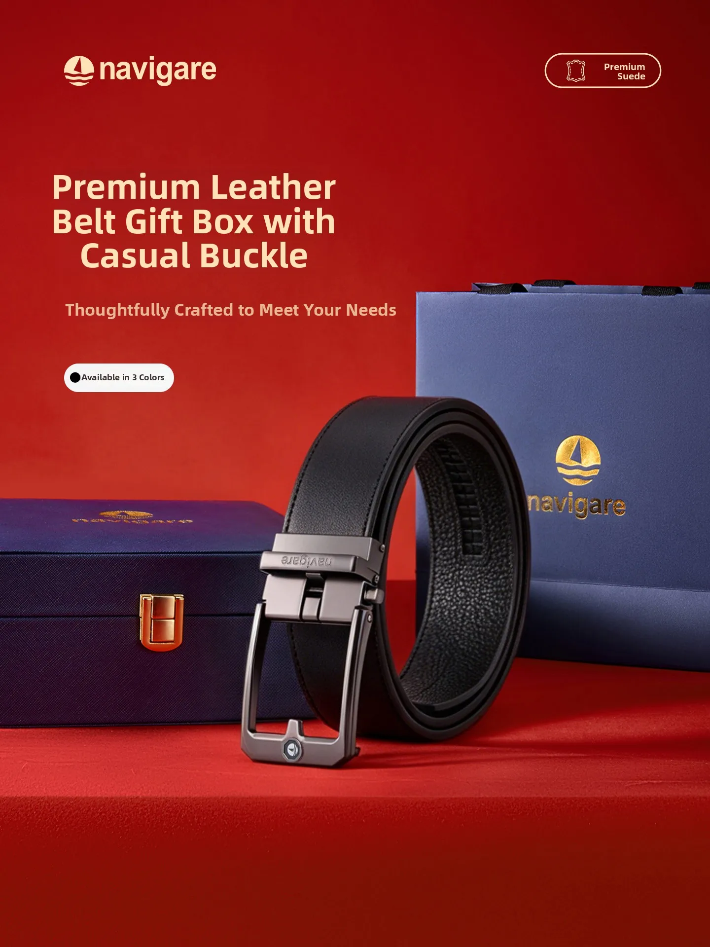 cinturon-de-cuero-casual-para-hombre-navigare-hebilla-automatica-de-cuero-negro-diseno-de-velero-pequeno-caja-de-regalo-de