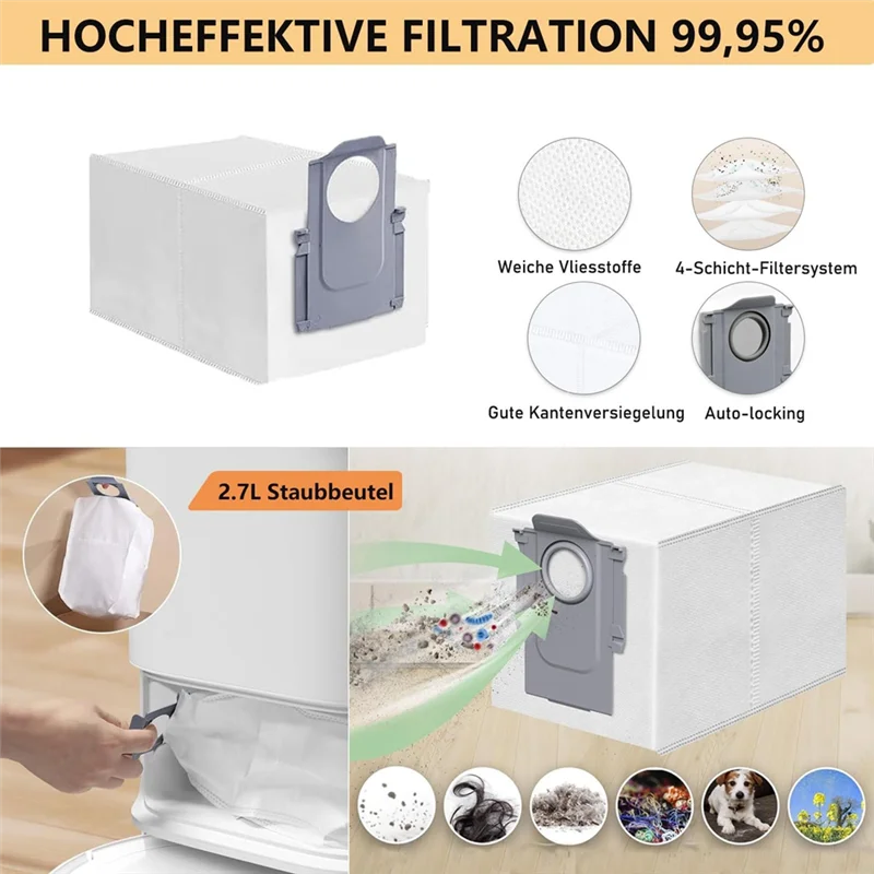 

For Roborock Qrevo S/Qrevo Pro/Qrevo Maxv Main Side Brush Hepa Filter Mop Cloth Dust Bags Robot Vacuum Cleaner Parts-New