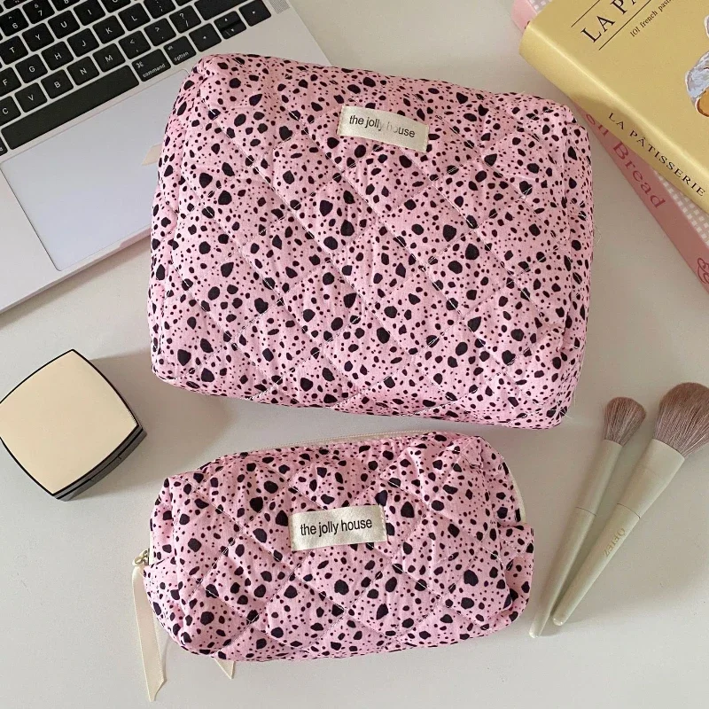 

Retro Dot Cosmetic Bags for Women Portable Travel Ladies Lipstick Storage Bag Makeup Case Fashion Female Clutch Purse Handbags