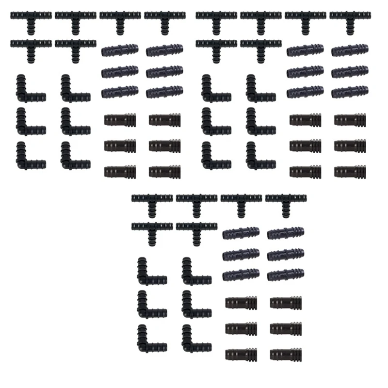 

Irrigation Fittings Kit For Drip Tubing -18Tees, 18Couplings, 18Ends, 18Elbows - 16Mm Compatible Drip Sprinkler Systems