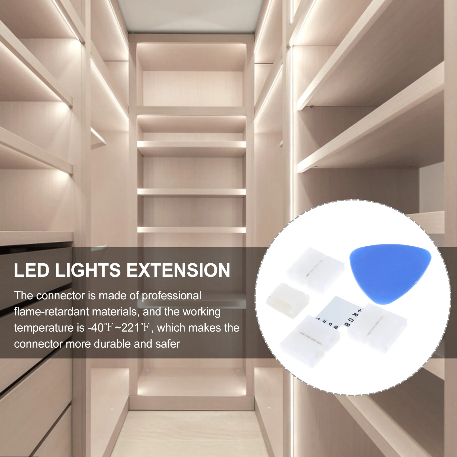 

Комплект соединителей для светодиодных лент: L-образные угловые коннекторы без пайки для RGB-лент, аксессуары для самостоятельной сборки и удлинения освещения