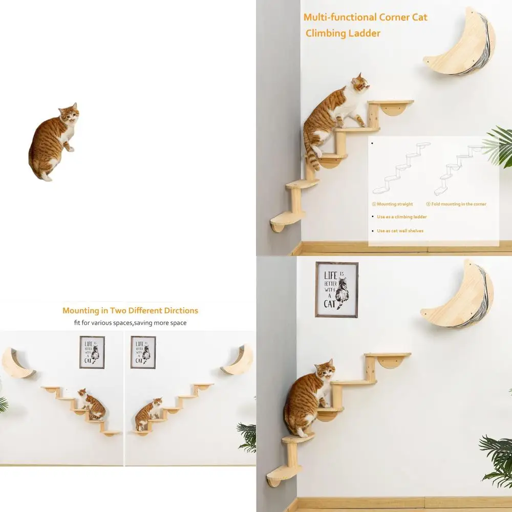 

Настенный гамак для кошек с 5 уровнями и лестницей для лазания с площадками для игр в помещении