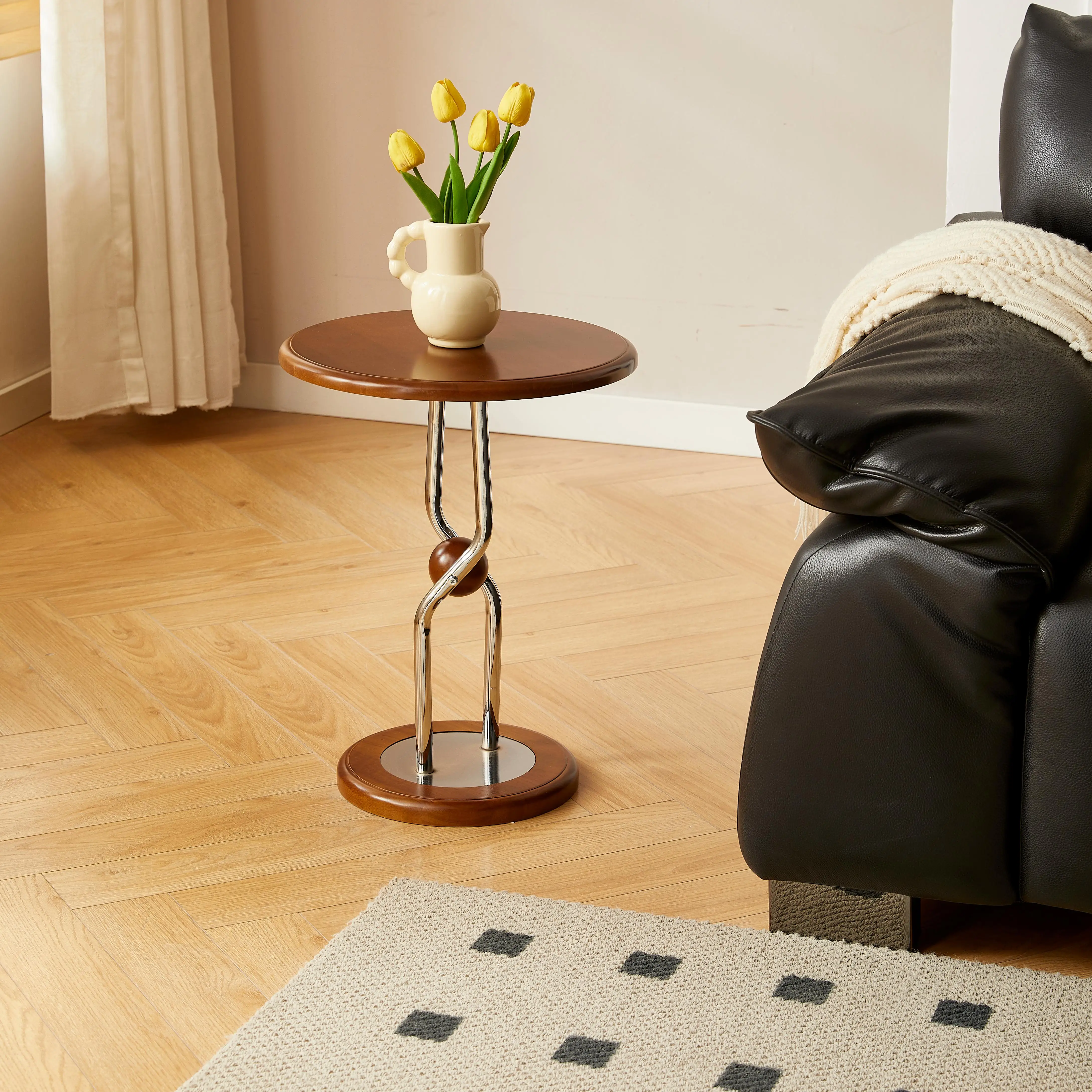 Simple Durable Rubberwood Coffee Table Modern Wooden Panel Design Adjustable Living Room Home Furniture Factory Outlet