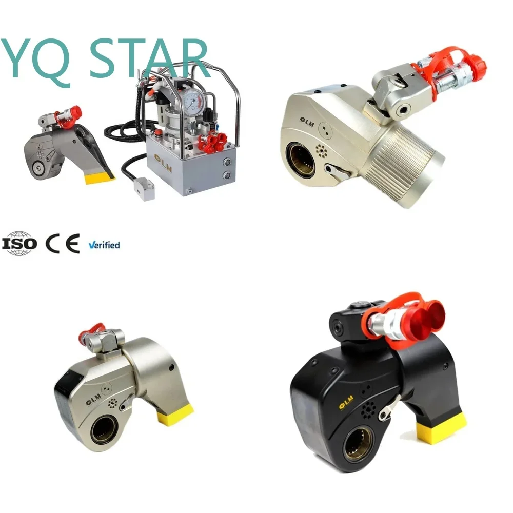 High Strength Adjustable Hydraulic Torque Wrench for GLM 1 1/2 Inch MXTA 700 Bar Aluminum Titanium Alloy Yellow Square Drive