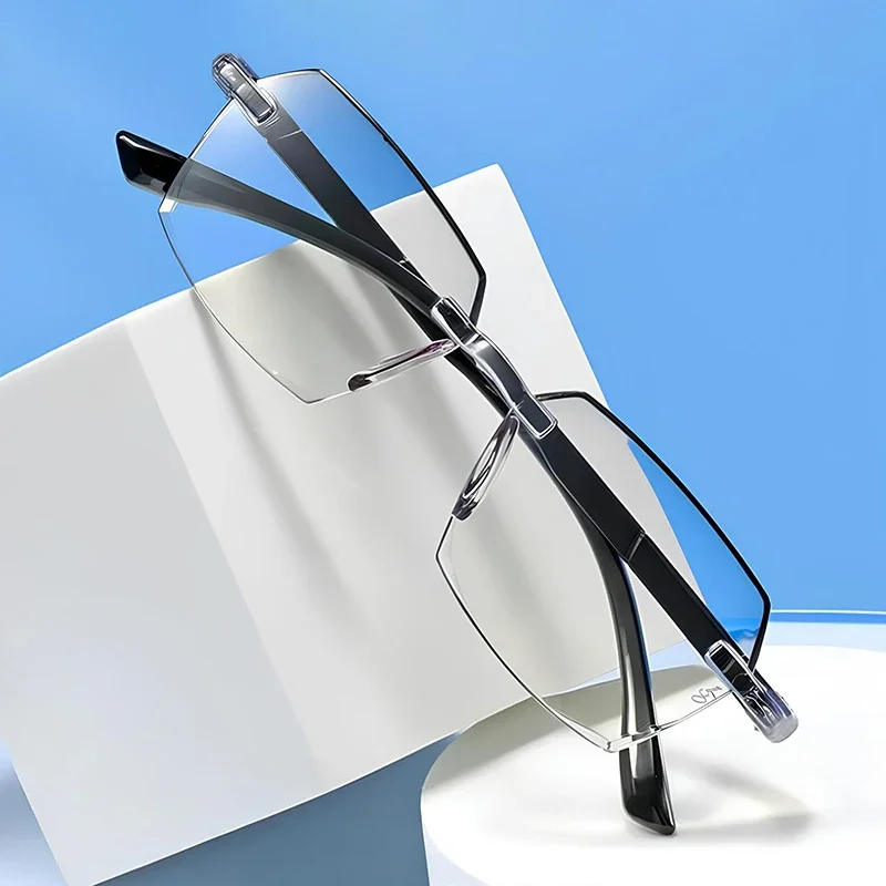 

Men Women Fashionable Long Range Glasses Anti Blue Light High End Reading Glasses 2023 New Frameless Presbyopia Eyeglasses