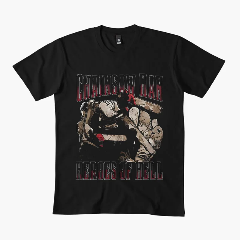 

Denji Chainsaw Man Anime Gift t shirt 0326 DEVIL HUNTER Graphic Tee 100% cotton print clothing Y2K clothes Large size Tops
