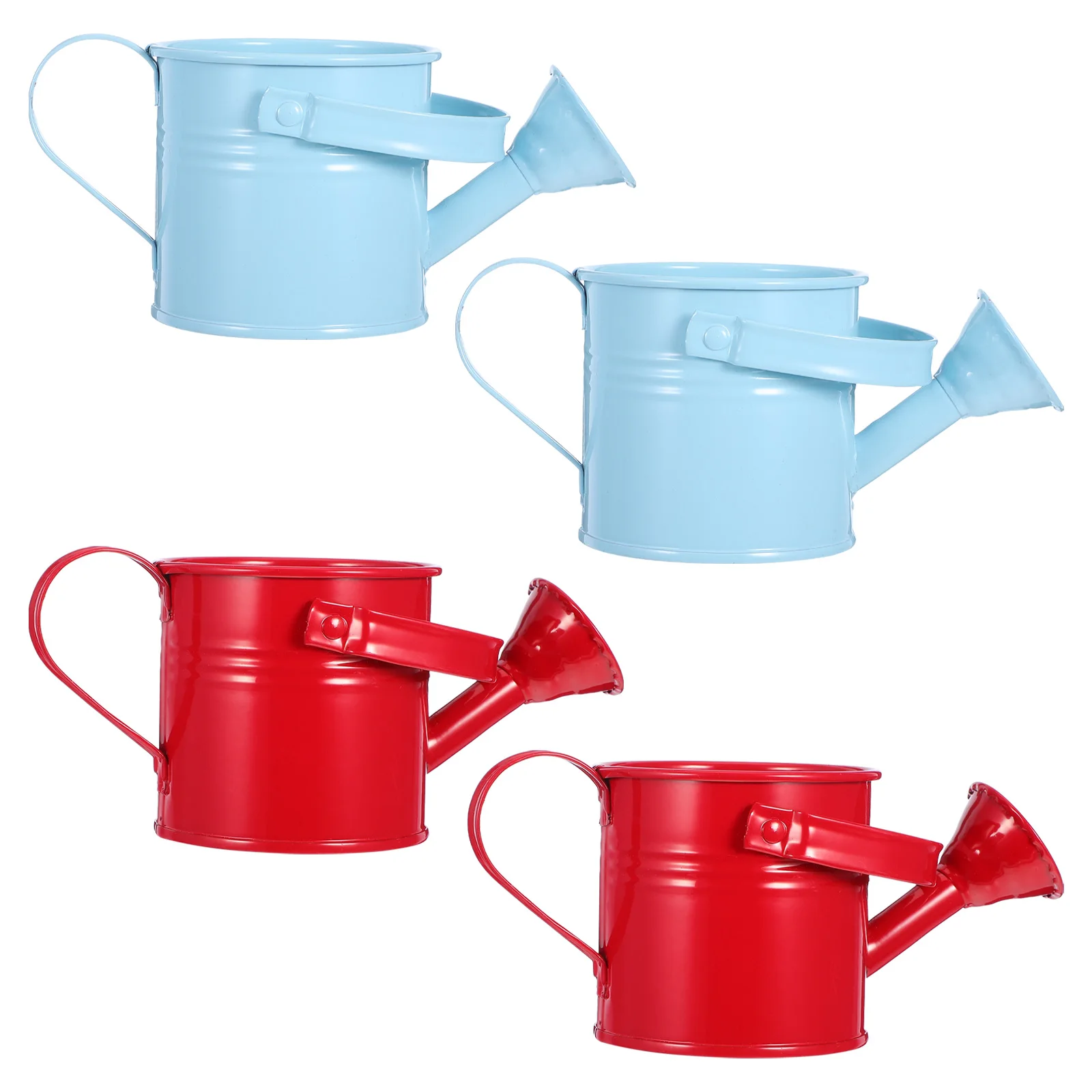 

4pcs Tin Watering Can Premium Material Garden Tool Mini Iron Kids Long Mouth Smooth Pouring Ideal