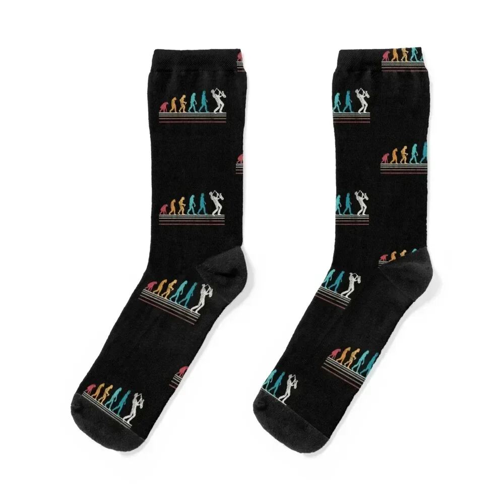 Saxophone Evolution Sax Retro Gift Socks cool Soccer Luxury Woman Socks Men's