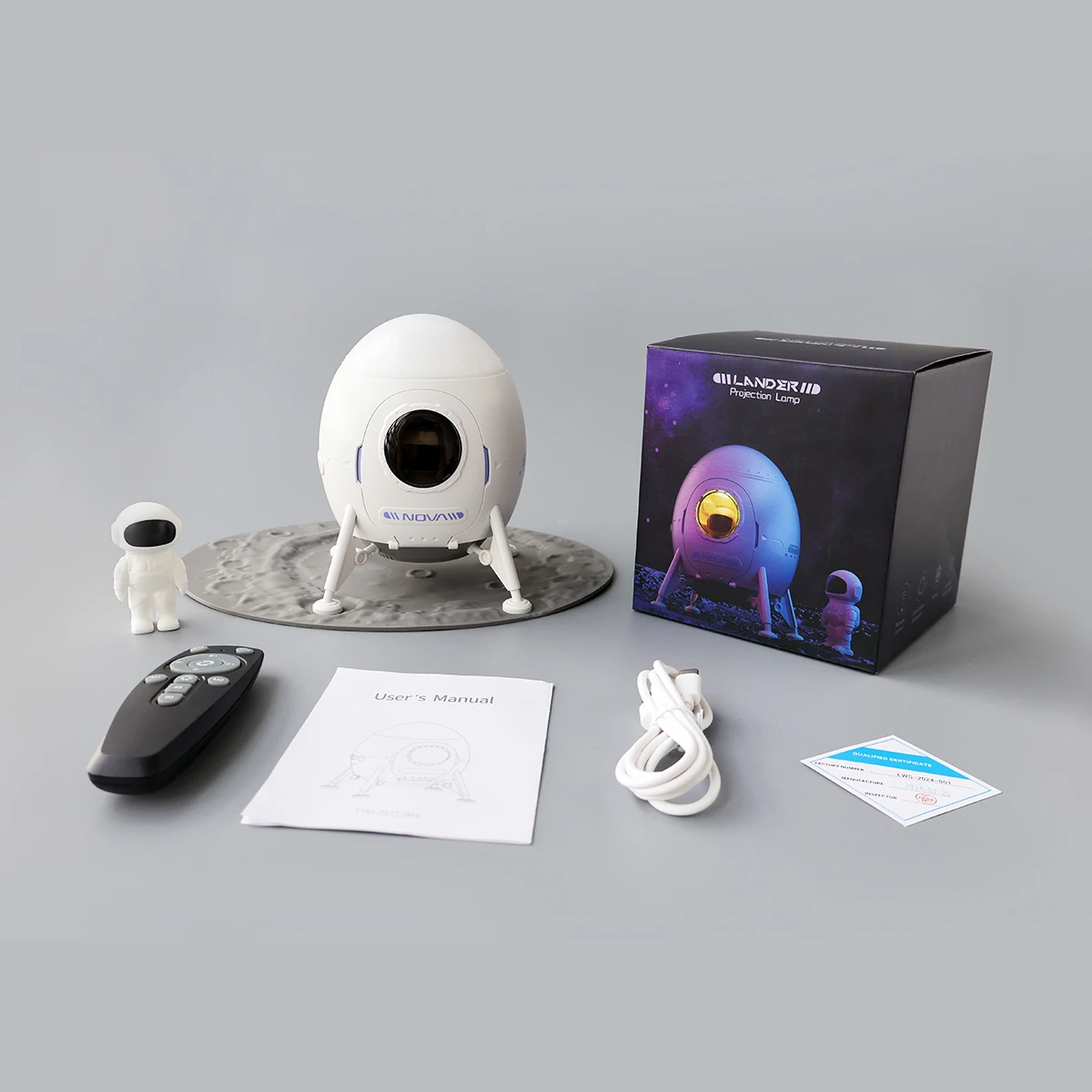 Astronaut Lander Starry Sky Projection Lights Mood Night Light Spaceman Laser Projection Table Lamp Room Atmosphere Decor