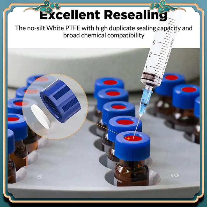 ABJG-300 Pack قوارير عينة أوتوماتيكية، قوارير HPLC سعة 2 مل، 9-425 قوارير كهرمان للمختبر مع مكان للكتابة والتخرج، غطاء لولبي، كهرماني