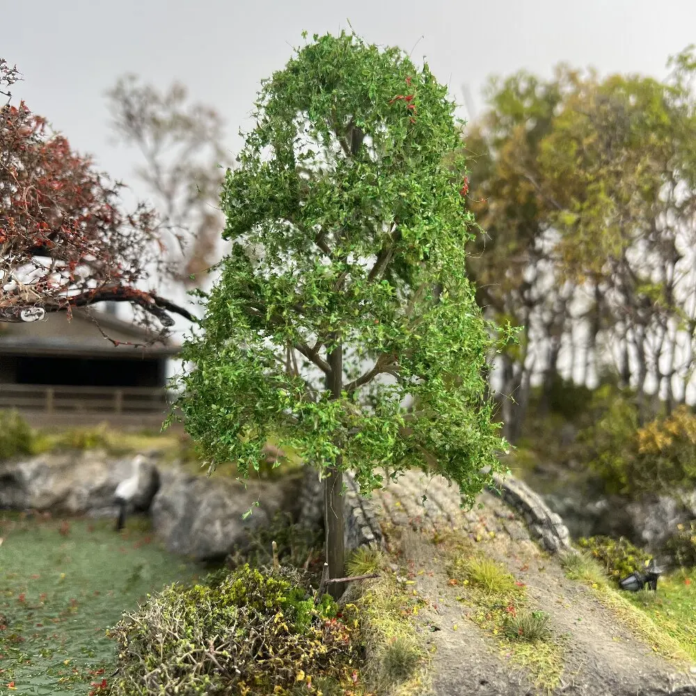 

2Pcs H11.5CM Miniature Phoebe zhennan Tree Model Realistic Foliage For HO/N Scale Model Trains/Dioramas/Wargame Terrain Sceneny