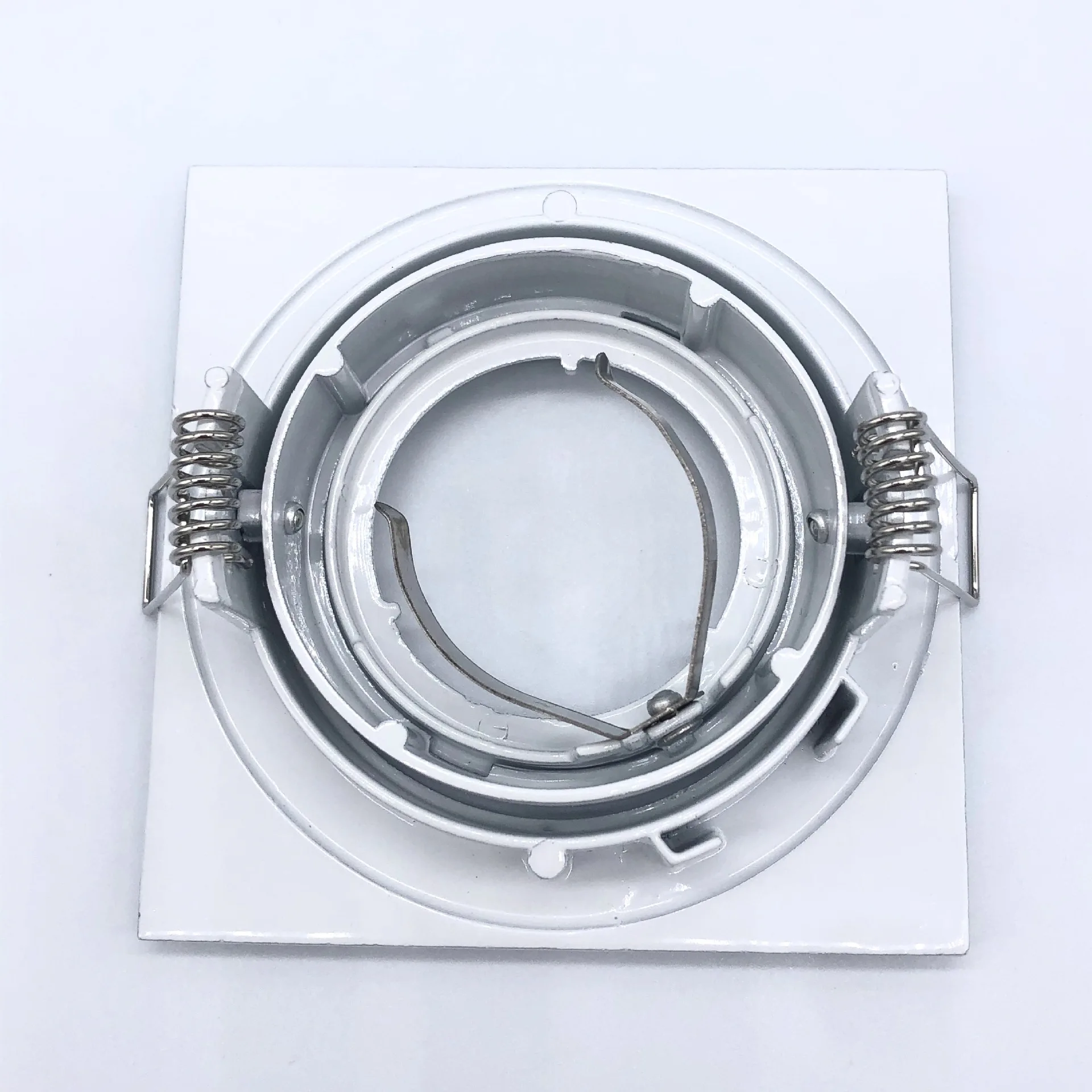 White Square Recessed LED Ceiling Light Adjustable Frame MR16 GU10 Bulb Fixture Downlight Holder