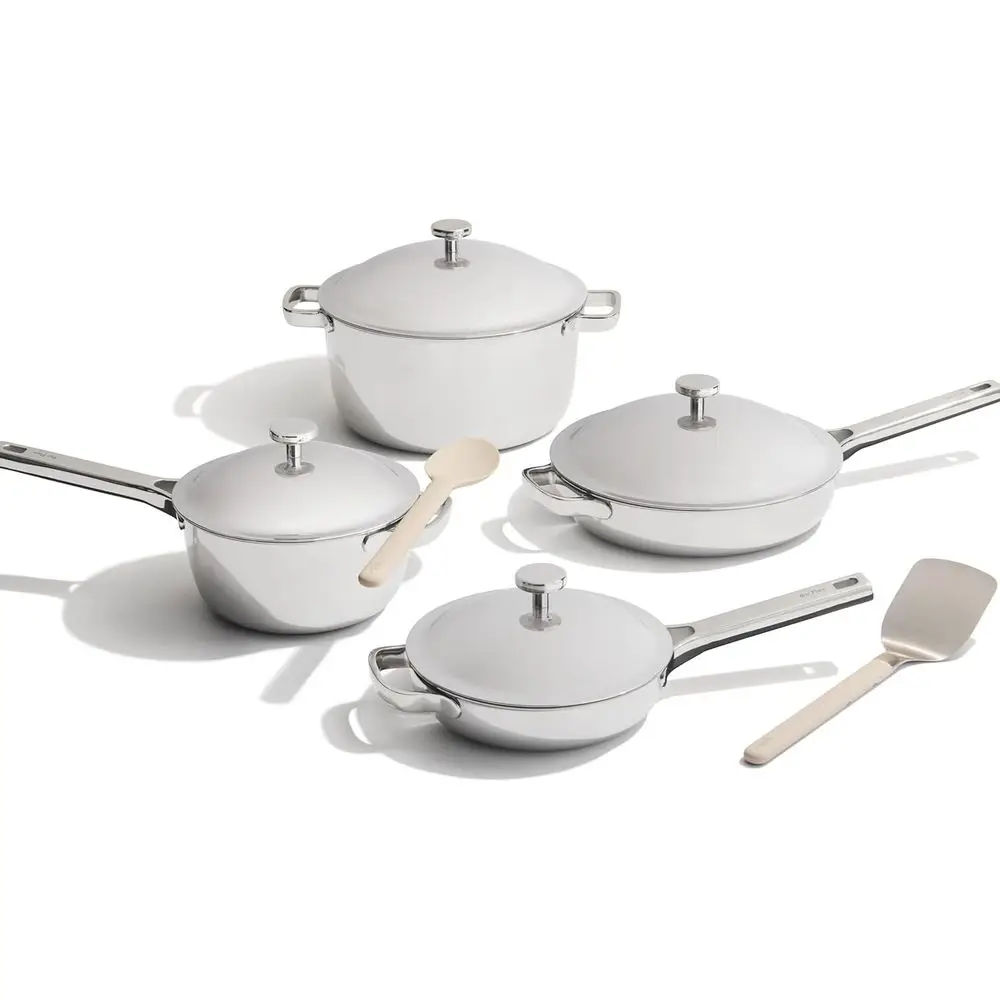 

10-Piece Titanium Pro Cookware Set with Non-Toxic Nonstick Surface, Induction Compatible, Oven-Safe up to 1000°F