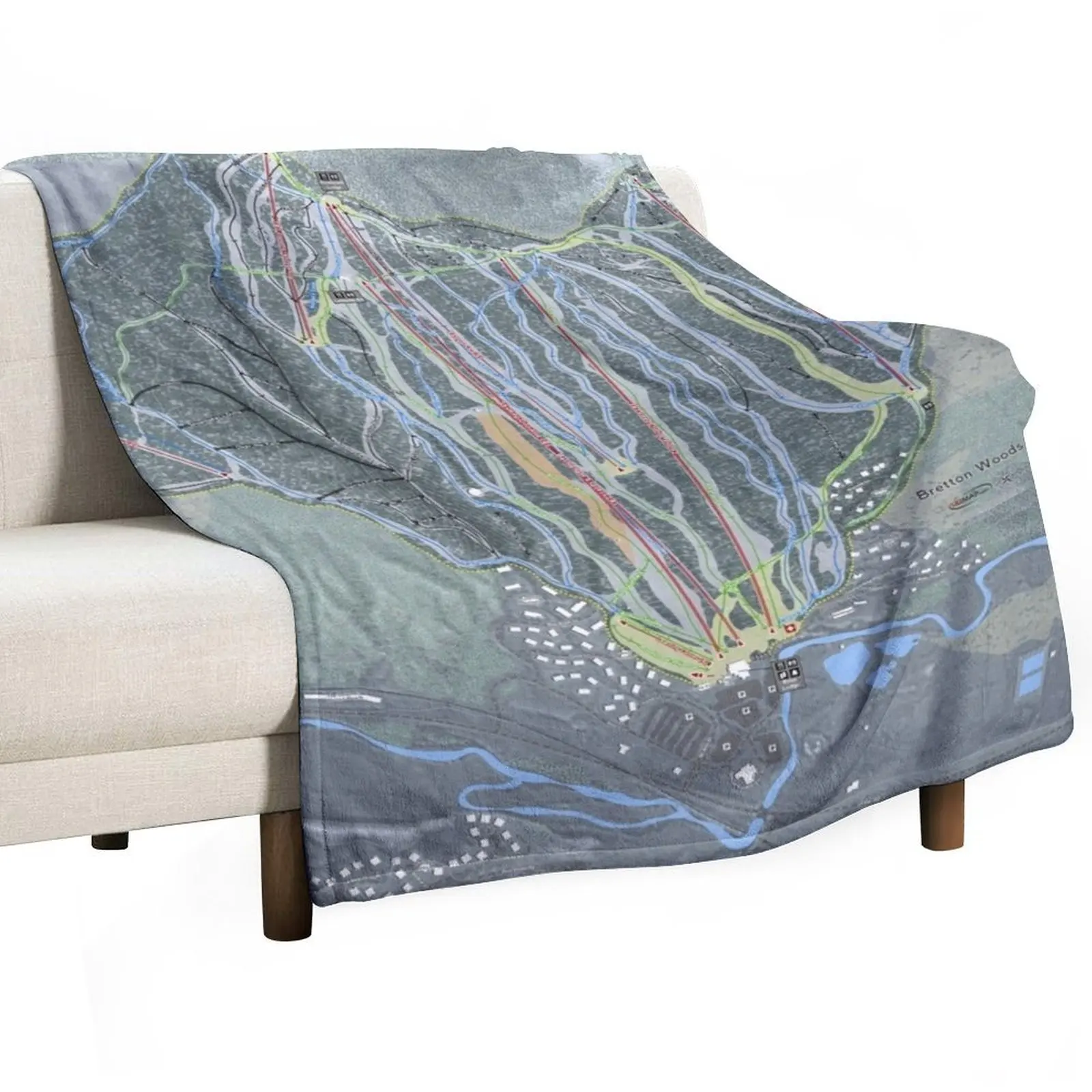 

Bretton Woods Resort Trail Map Throw Blanket sofa bed Kid'S Flannel Fabric Blankets For Bed Blankets