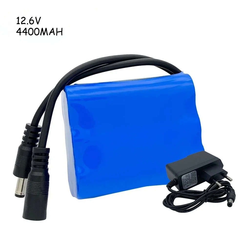 

12.6V 4000mAh Li-ion Battery Pack Full Capacity with BMS & Charger, Safe 18650 Rechargeable Battery for DIY, E-bike, Solar Light