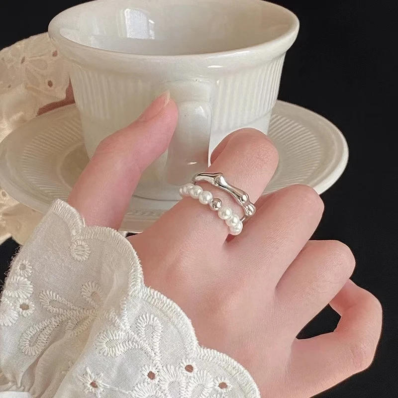 925 Sterling Silver Adjustable Ring Mount Settings Findings Mountings Accessory Parts Fittings for 3mm Pearls 5pcs/lot