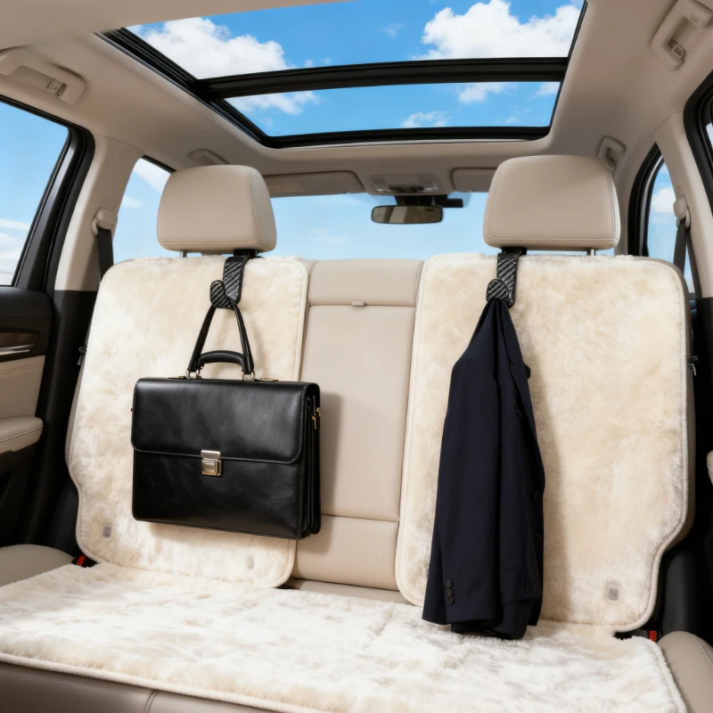 4Pcs Car Seat Hooks Simple Portable Storage Hooks High Quality Carbon Fiber Material Car Storage Hook Do Not Take Up Space