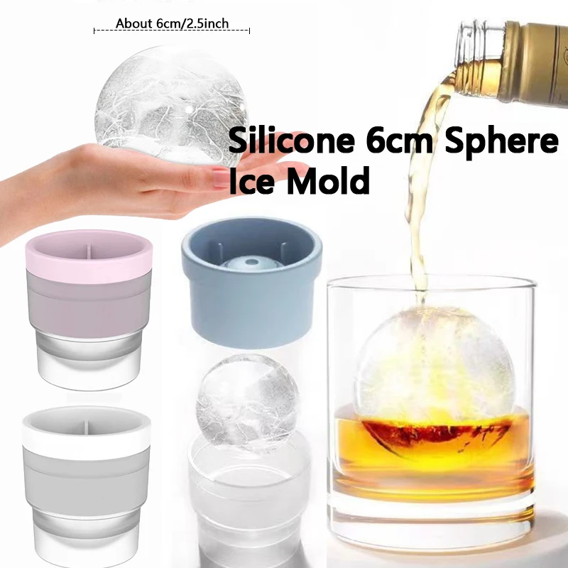 Large Ball Shape Silicone Mold Big Ice Cube Maker For Whiskey Ice Ball Cocktail Drink Ice Hockey Making Mold Party Kitchen Tool