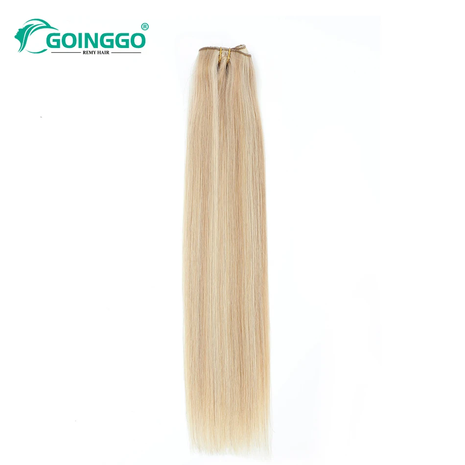 Clip In Hair Extensions Remy Straight Hair Clips In Human Hair Highlight Blonde Double Weft Hair Pieces For Woman 3Pcs/Set