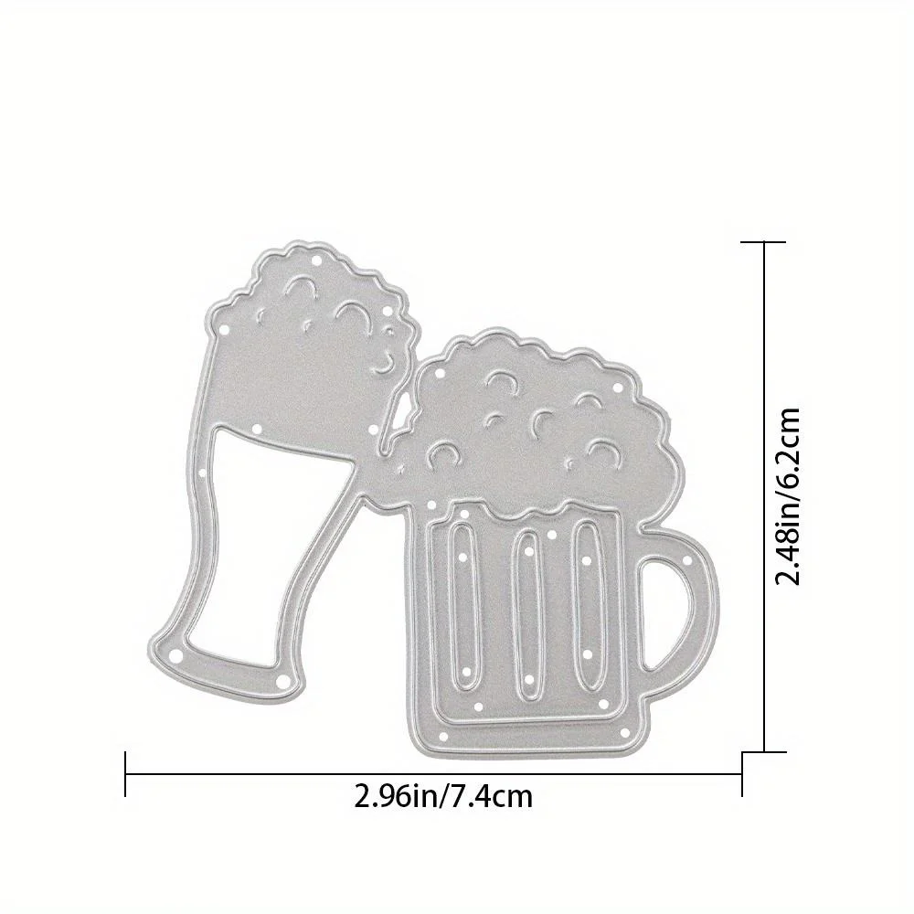 Crazyclown Beer Cups Metal Cutting Dies Scrapbooking Stencil Die Cuts Card Embossing Photo Album Template Mold, Decoration Craft