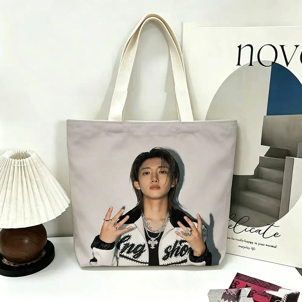 LNGSHOT Jung Woo Jin Printed Canvas Tote Bag Shoulder Bag Commuter Mommy Shopping Bag