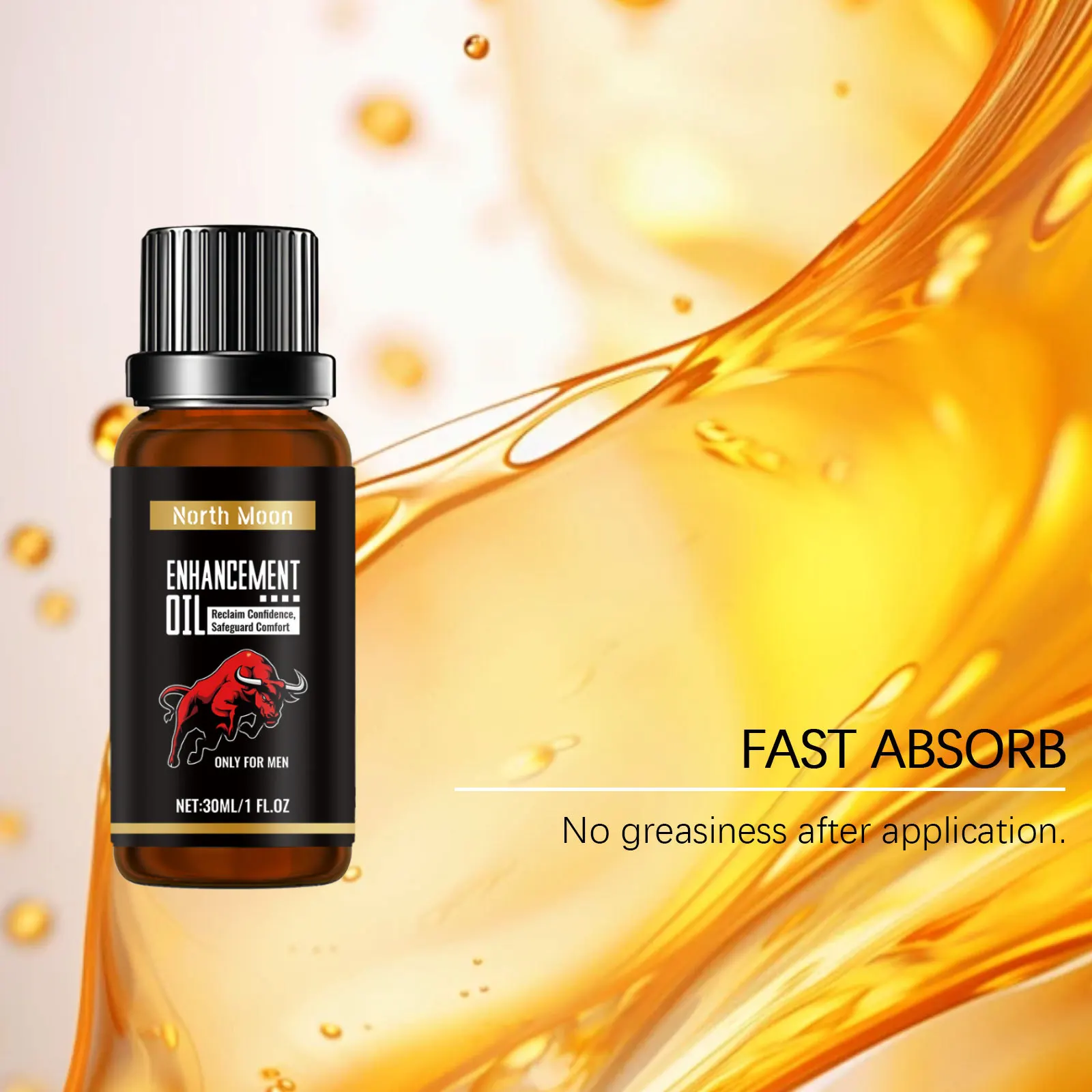 North Moon-esencia para el cuidado del área privada para hombres, aumento sexual duradero, eliminación de olores, extractos de plantas, suero de masaje diario para pene