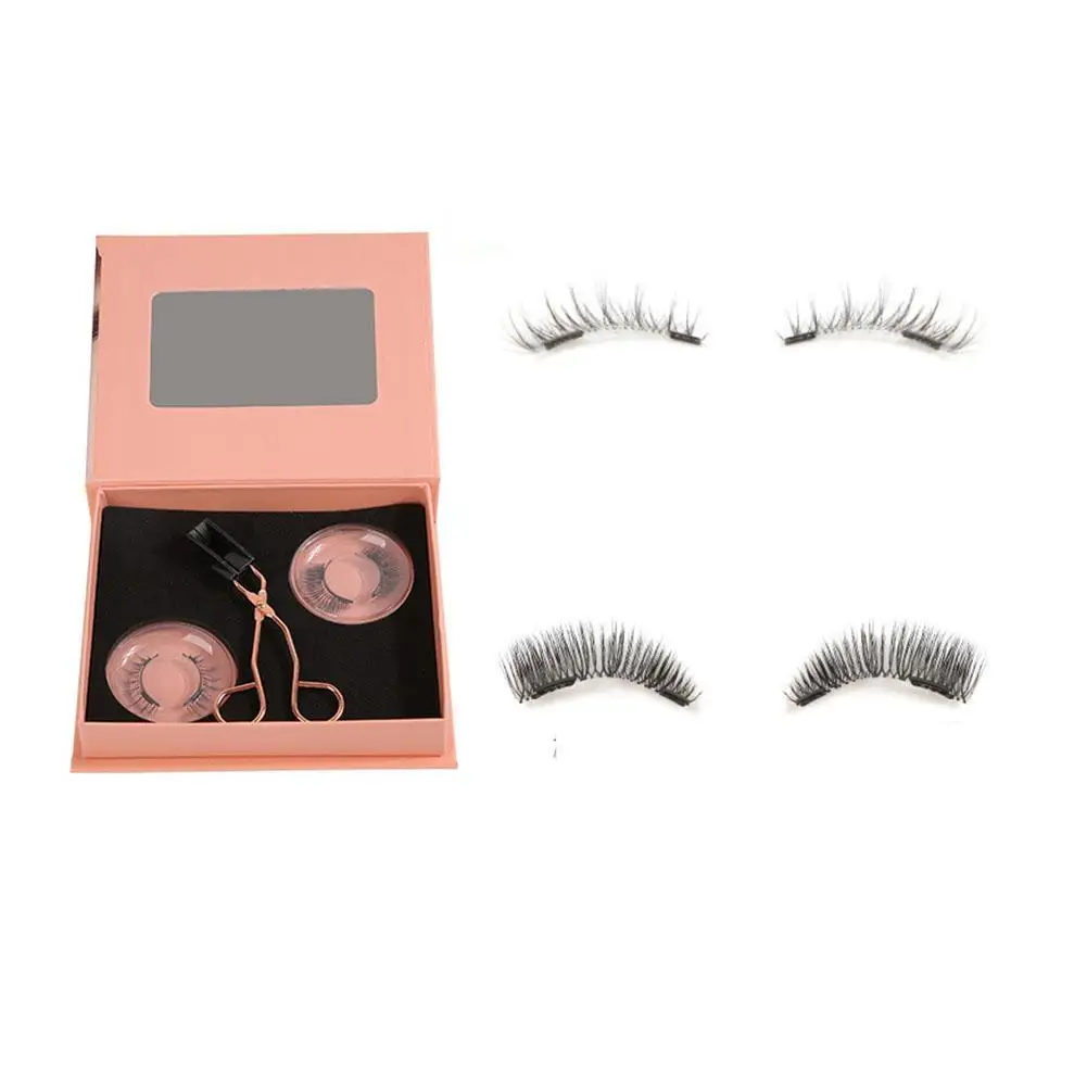 Pestañas magnéticas para mujeres y niñas, delineador de ojos, pestañas postizas, Kit de pestañas densas reutilizables, aspecto Natural, L H0T8, 2 pares