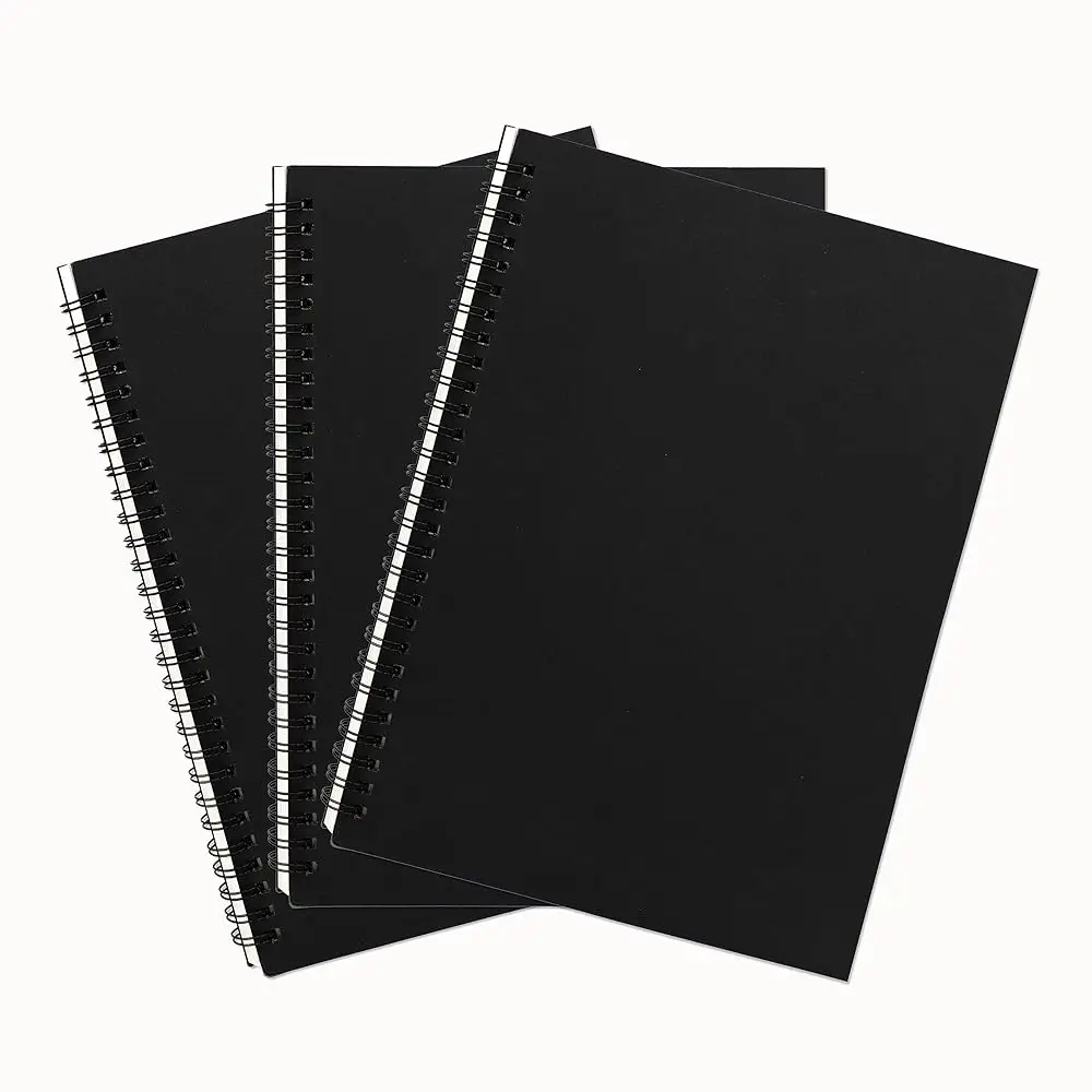 

Блокнот на спирали, 10x7,5 дюймов, 100 г/м², без разлиновки, 3 шт., мягкая обложка, для рисования, 120 страниц / 60 листов