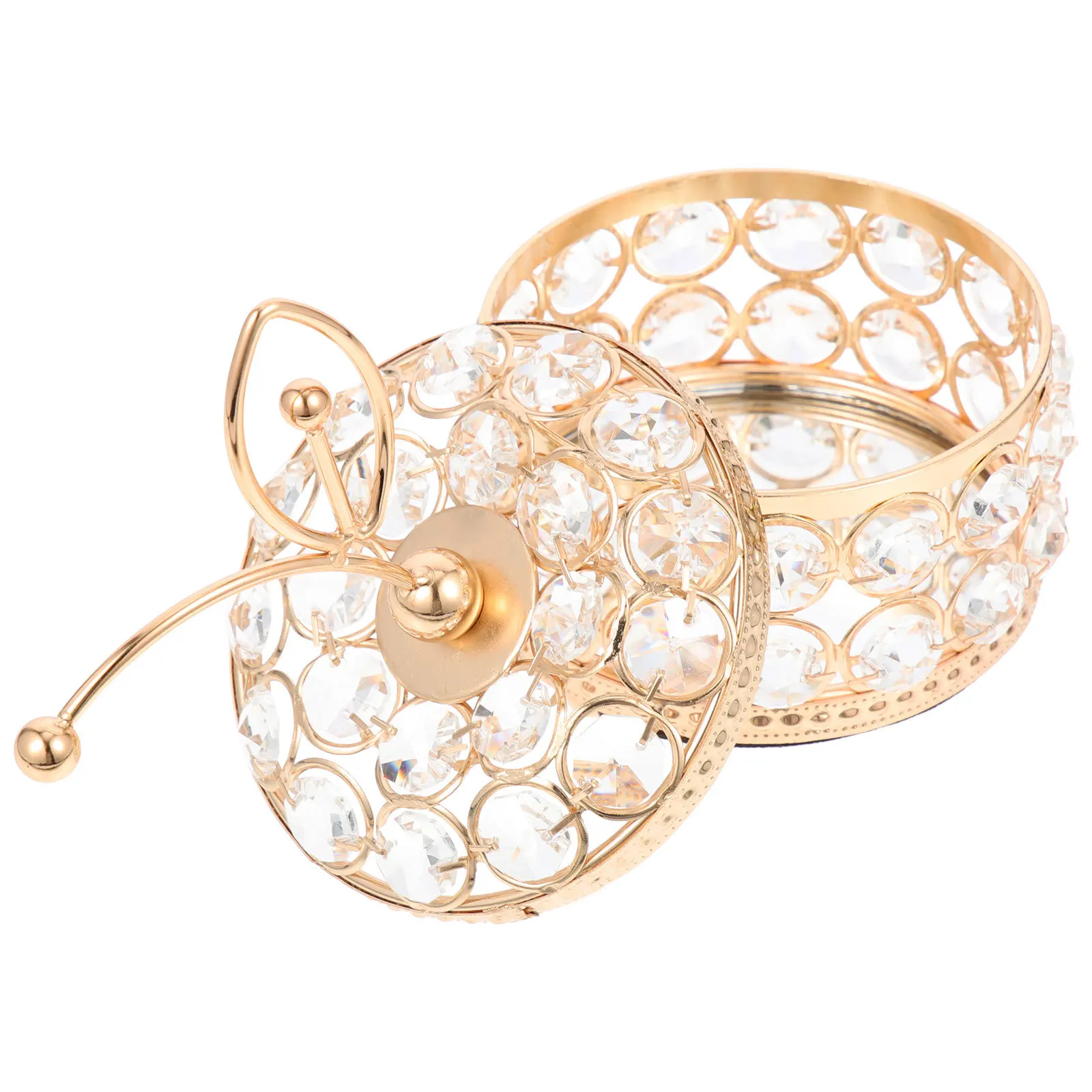 

Crystal Jewelry Box Hollow Design Premium Iron Sturdy Keepsake Storage For Necklaces Earrings Organizer Gift Packaging Desktop