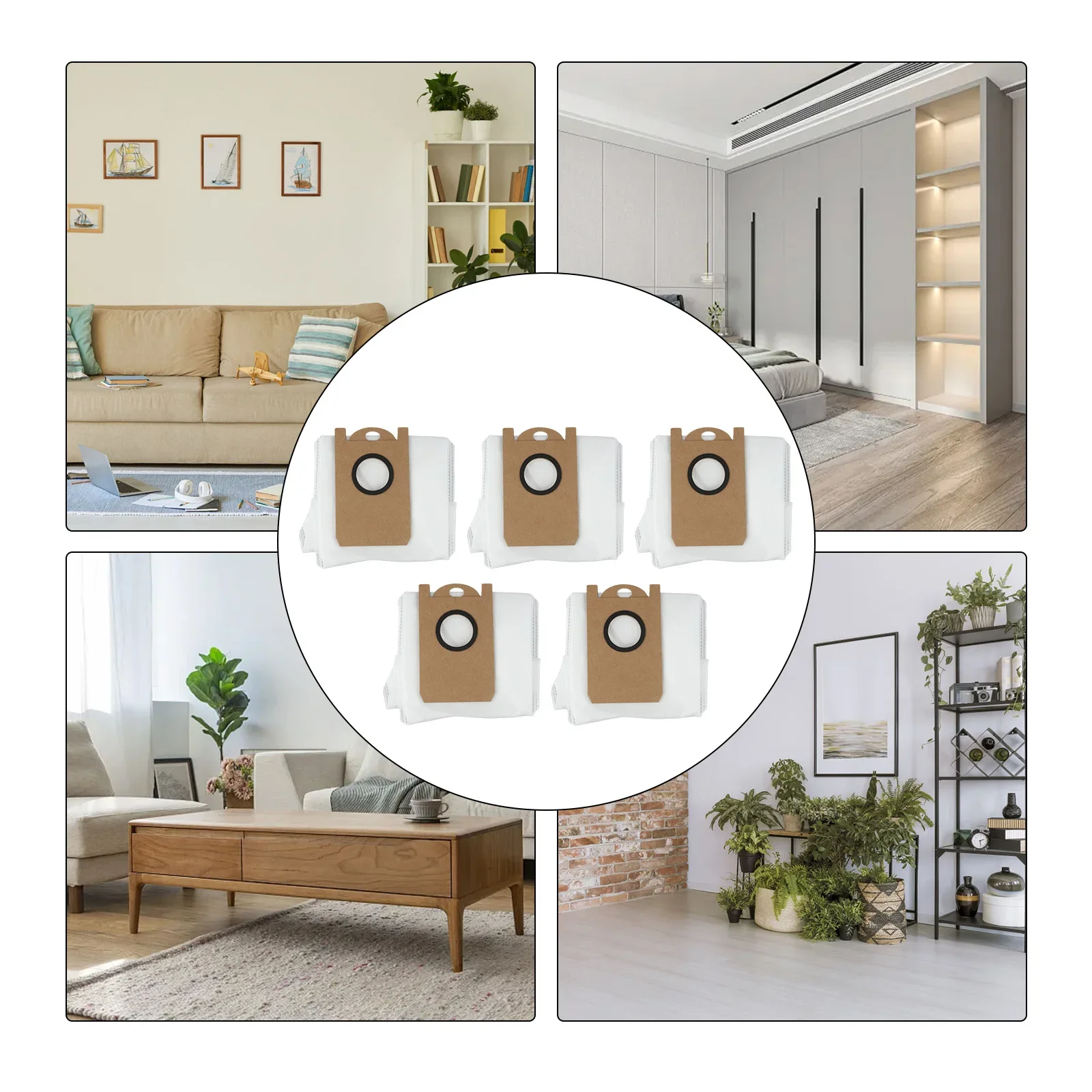 5 Pack Non Woven Fabric Dust Bags for Kogan For SmarterHome For LX16 Pro For Ultra Robot Vacuum Efficient Dirt Capture