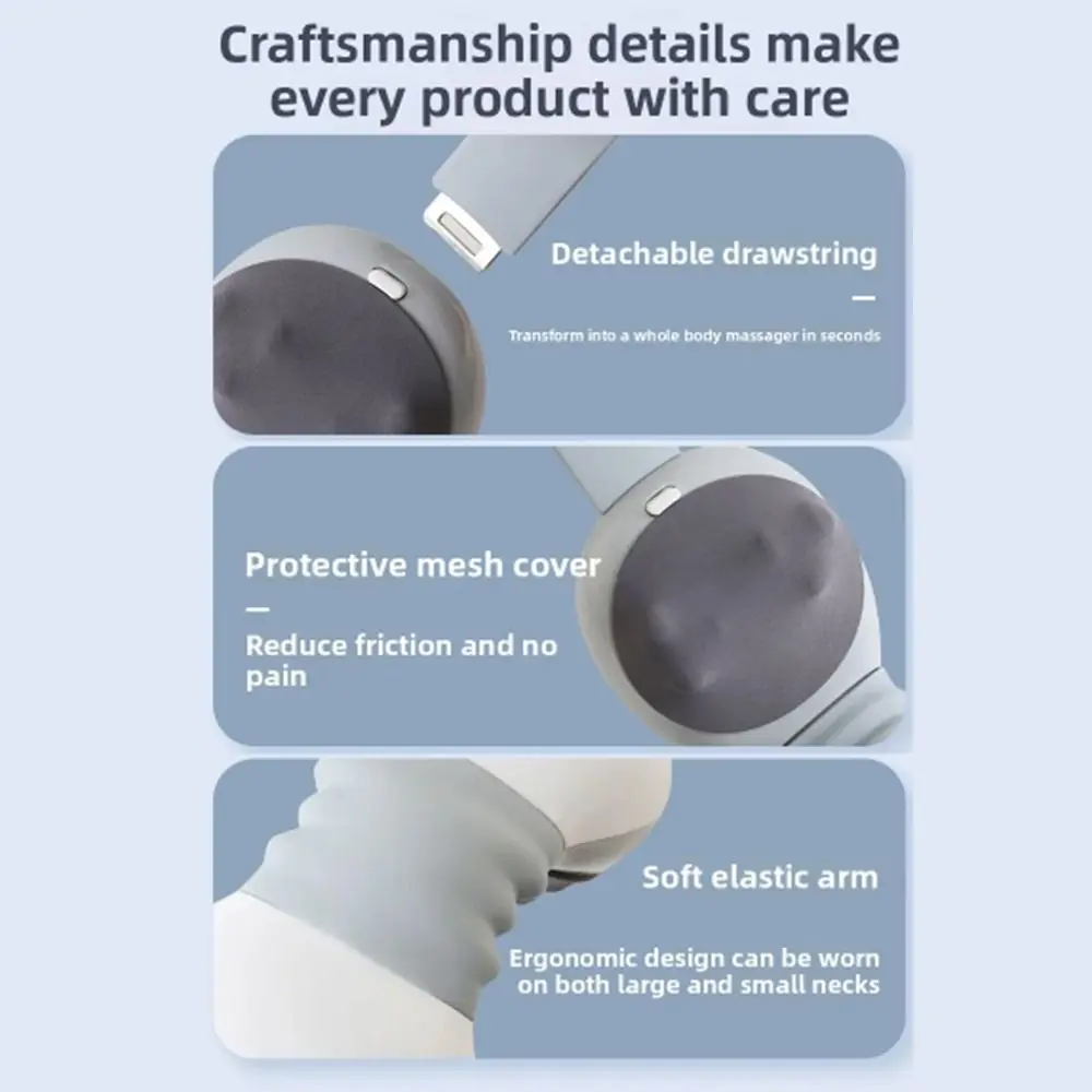 أداة تدليك عنق الرحم المحمولة 3 مستويات حرارية شاشة الكريستال السائل مدلك الرقبة الصغيرة مع مقبض مريح مدلك الظهر الكهربائية #5