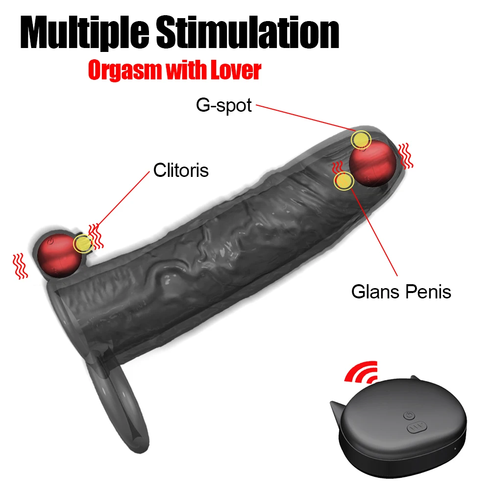 Vibrating Ring Male Penis Sleeve for Penis Dick Delay Ejaculation Enlargement Condoms Vibrator Sexules Toys Male Delay Trainer