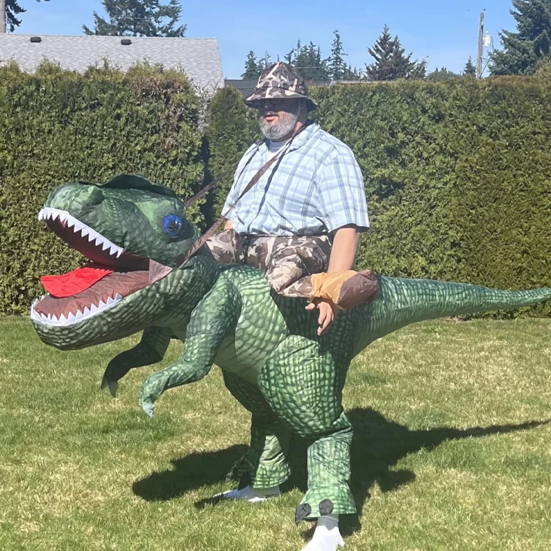 

Spotted Dinosaur Mount Inflatable Costume Funny Tyrannosaurus Rex Inflatable Costume Dinosaur Themed Party Parent-child Costume
