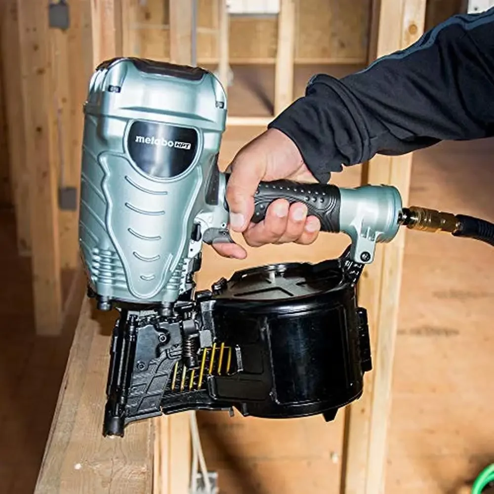 Coil Framing Nailer Pneumatic Tool 1-3/4" up to 3-1/2" Wire Collated Nails 15°  /- 1 Tool-less Depth Adjustment Lightweight