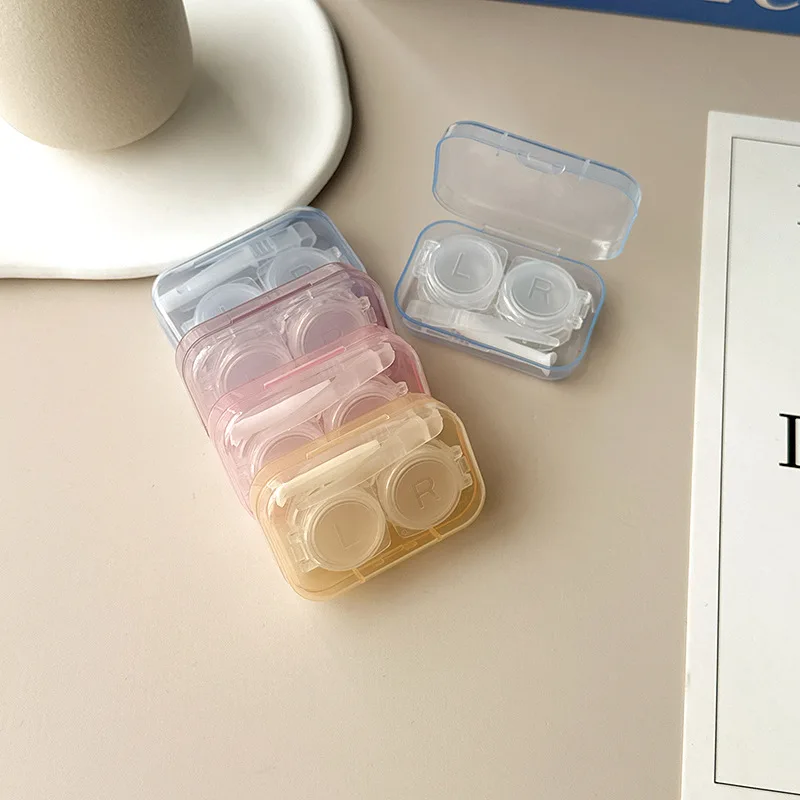 Transparent Contact Lens Box with Tweezers Colored Contacts Storage Container Case