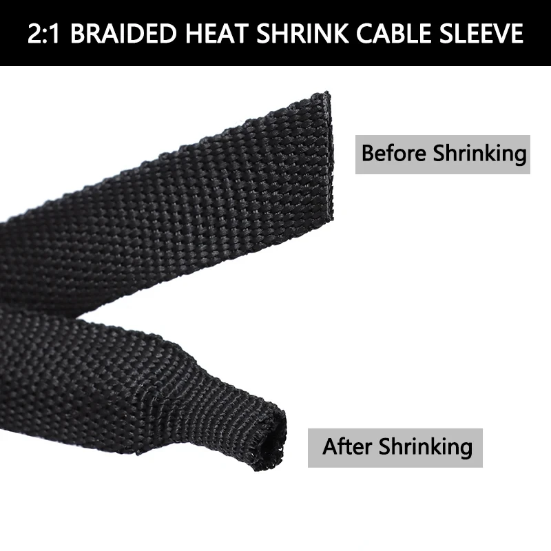 Heat Shrink Braided Sleeve Fabric Cloth Tube 6~50mm Insulation PET Auto Line Organizer Wire Protection Shrink Wrap Sheath